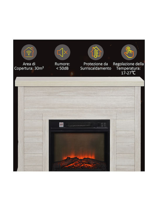 HomCom Επιδαπέδιο Ηλεκτρικό Τζάκι 1800W 96.5x22cm