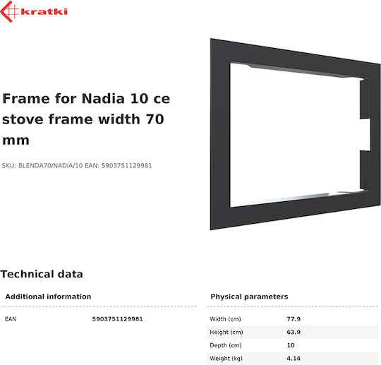 Kratki Blenda70 Nadia Kaminverkleidung 77.9x63.9cm