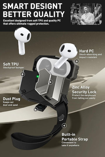 Supcase Husă în culoarea Negru pentru Apple AirPods 4