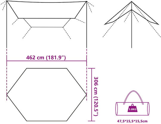 vidaXL 462x306cm