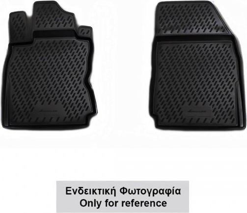 Novline Front Mats Tray Type 2pcs from Rubber for Volkswagen Caddy 10/2007-2014 Black