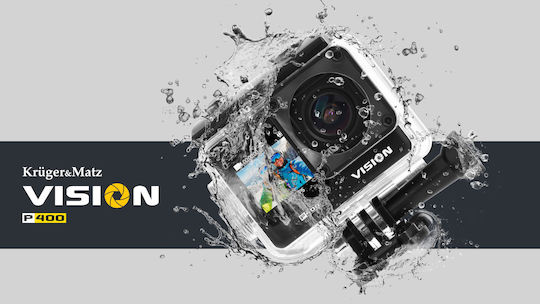 Kruger & Matz KM0292 Action Camera 4K Ultra HD with Screen 2" and Wi-Fi Black