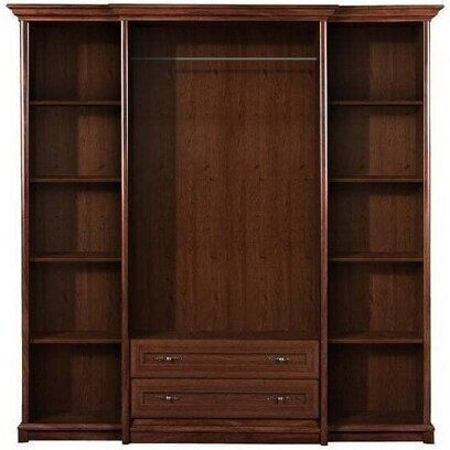Boston C117 Εξάφυλλη Ντουλάπα με Καθρέπτη 227x53x225cm Καστανό