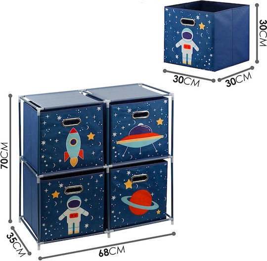 Spielzeug Aufbewahrungssystem Faltbar aus Stoff Blau 68x35x70cm 1Stück