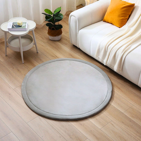 Hakuna Matte Kinder Teppich Gray Rund mit Durchmesser 120cm Dicke 25mm