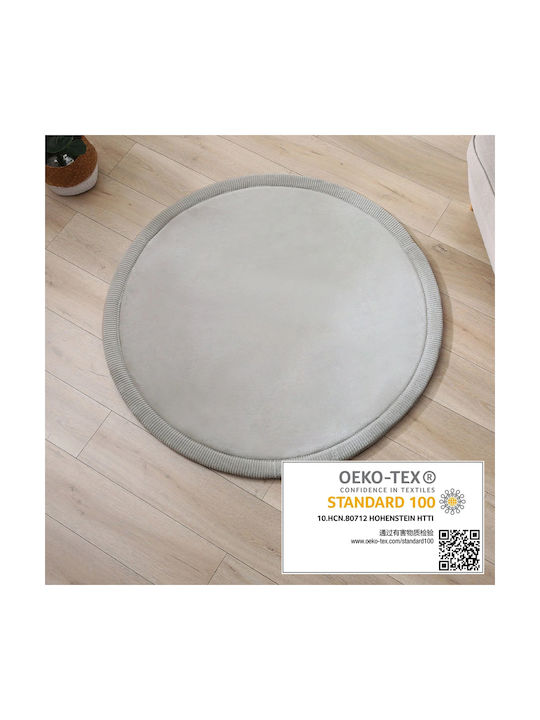 Hakuna Matte Παιδικό Χαλί Γκρι Στρογγυλό με Διάμετρο 120cm Πάχους 25mm