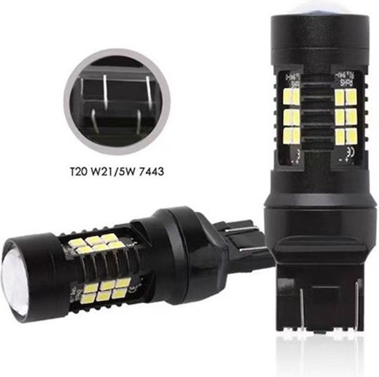 Λάμπα Αυτοκινήτου T20 / W21/5W LED 6500K Ψυχρό Λευκό 12V