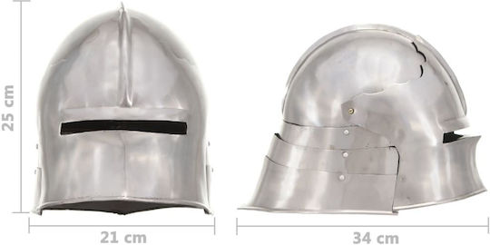 Vidaxl Ritterhelm Mittelalterliche Replik Antik Larp Silber Stahl
