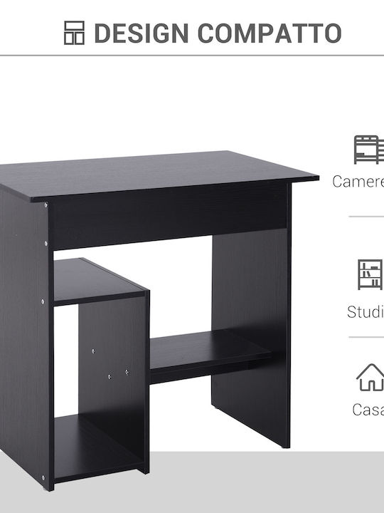 Birou De Calculatoare Din Lemn Negru Cu Picioare Metalice 80x45x75cm