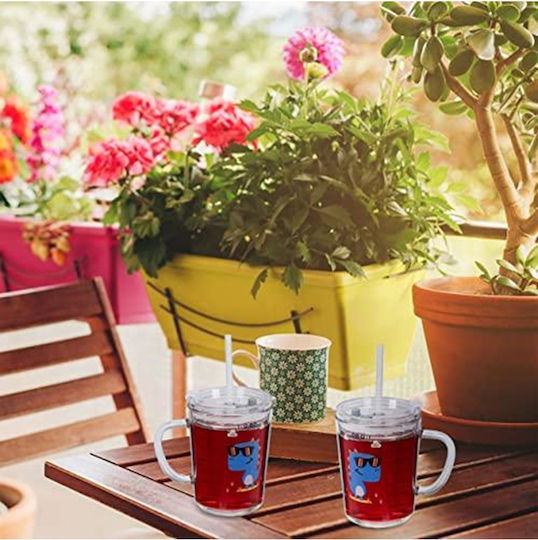 Relaxdays Παιδικό Ποτηράκι από Πλαστικό Πολύχρωμο 400ml