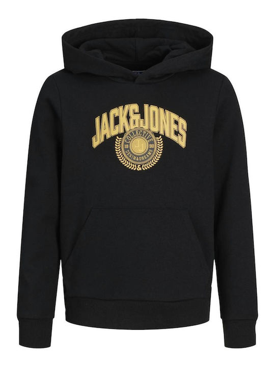 Kinder-Sweatshirt mit Kapuze und Taschen Black