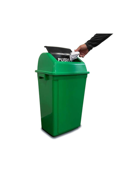 Green City International Coș De Gunoi Din Plastic Cu Capac Oscilant Galben 100lt