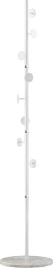 HomCom Metallic Coat Rack White 35x35x170cm
