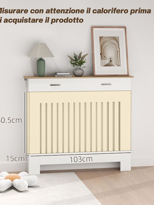 HomCom HomCom Heizkörperabdeckung aus MDF Weiß 112x19x97cm