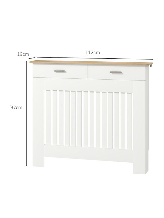 HomCom HomCom Heizkörperabdeckung aus MDF Weiß 112x19x97cm