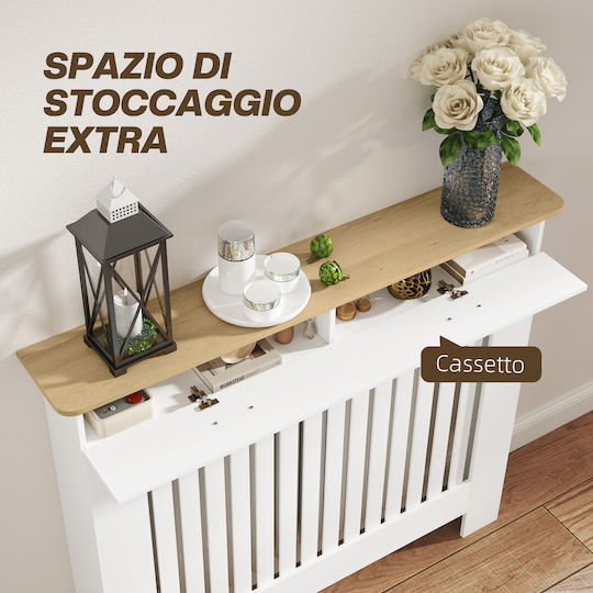 HomCom Radiator Cover From MDF White 112x19x97cm
