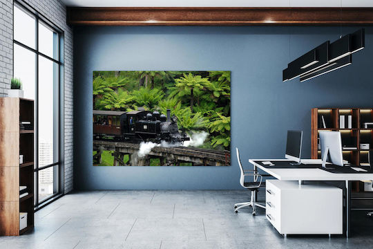 Painting Steam Train In Lush Greenery 150x100