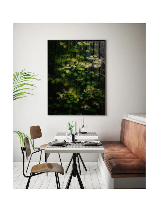 Frunze Udate de Rouă Pictură pe Sticlă 80x120
