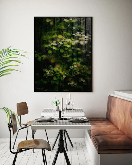 Frunze Udate de Rouă Pictură pe Sticlă 80x120