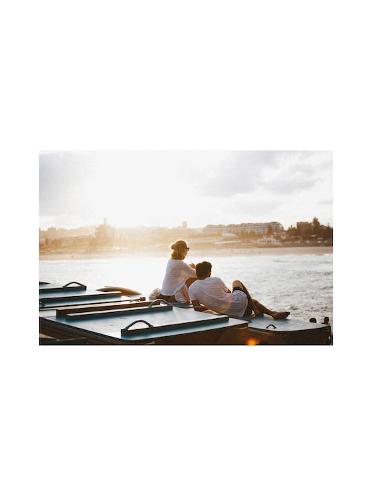 Painting Couple Relaxing By Sea At Sunset 150x100