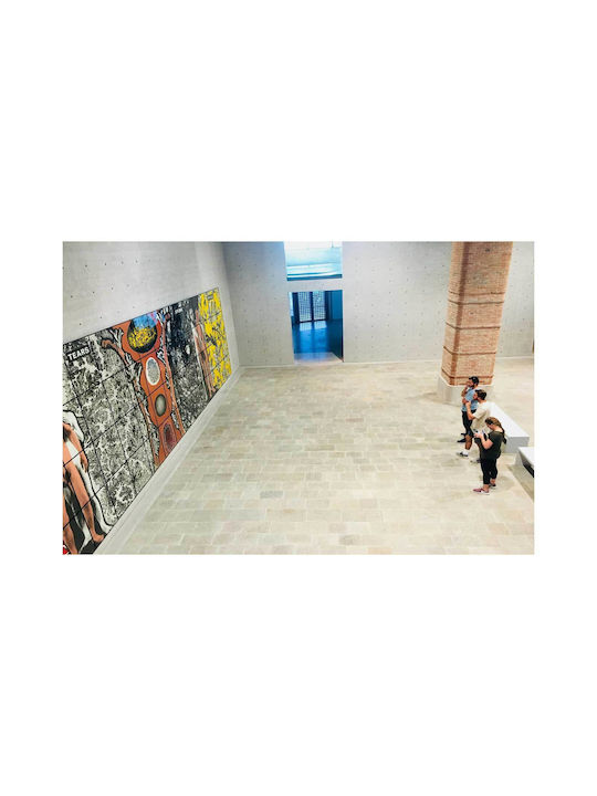 Art Gallery Visitors Admiring Pop Art Painting 80x50