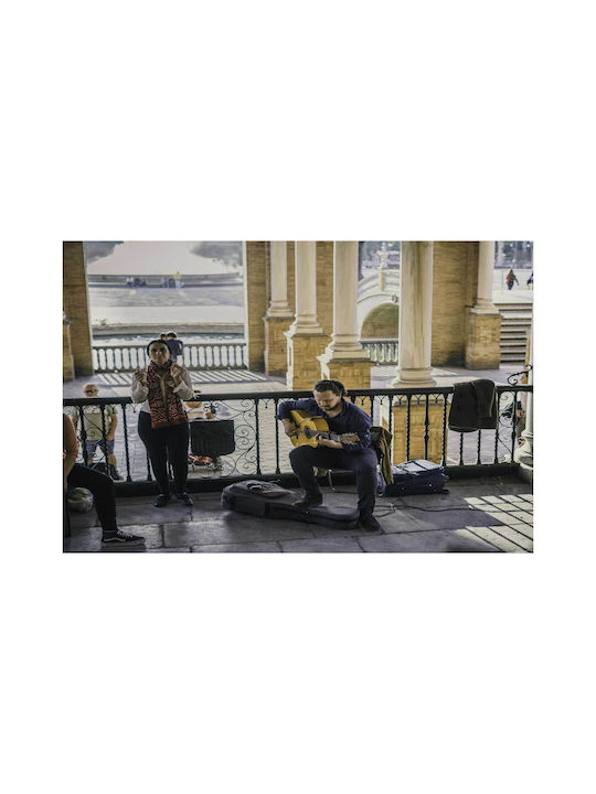 Painting A Musician In Arched Pavilion 120x80