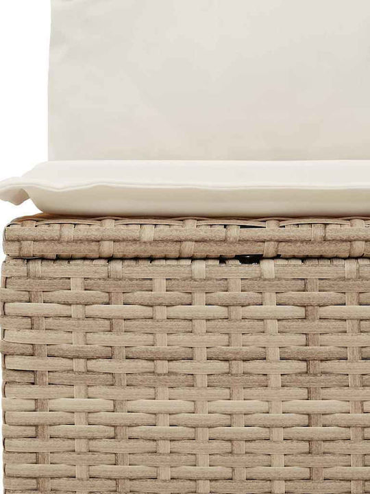 Corner Sofa Outdoor Rattan with Chest and Pillows 55x55x34cm