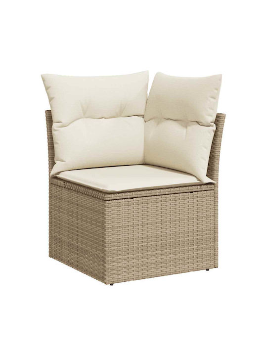 Corner Sofa Outdoor Rattan with Chest and Pillows 55x55x34cm