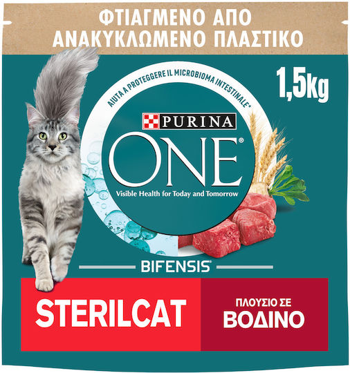Purina One One Ξηρά Τροφή για Στειρωμένες Γάτες με Βοδινό 1.5kg