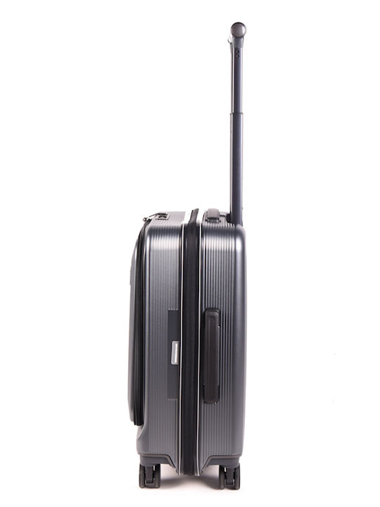 Estil Hard Grey Cabin Travel Suitcase With 4 Wheels Height 55cm