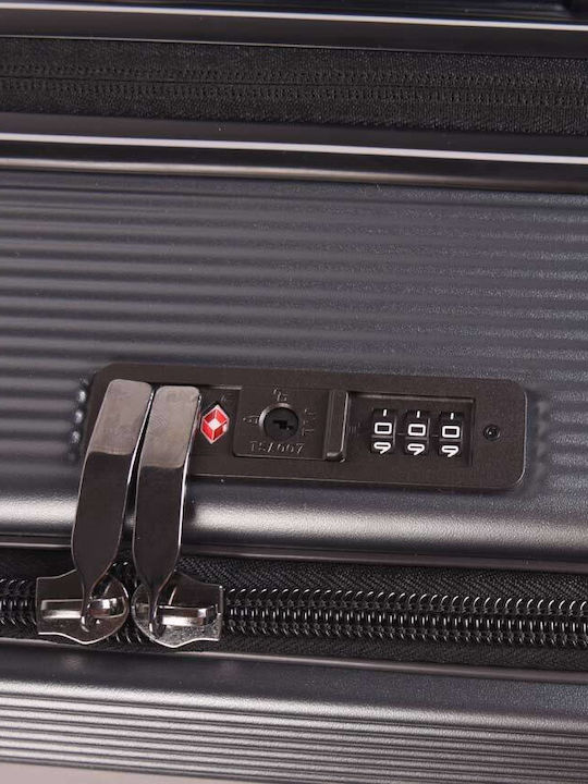 Estil Hard Grey Cabin Travel Suitcase With 4 Wheels Height 55cm