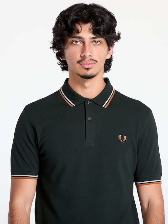 Fred Perry Twin Tipped Shirt Blouse Black, Silver Blue, Marmalade