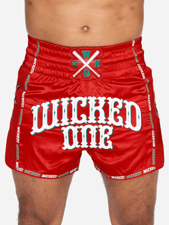 Wicked1 Ανδρικό Σορτσάκι Kick/Thai Boxing Κόκκινο