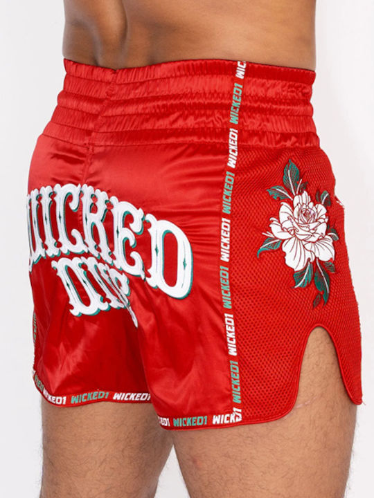 Wicked1 Ανδρικό Σορτσάκι Kick/Thai Boxing Κόκκινο
