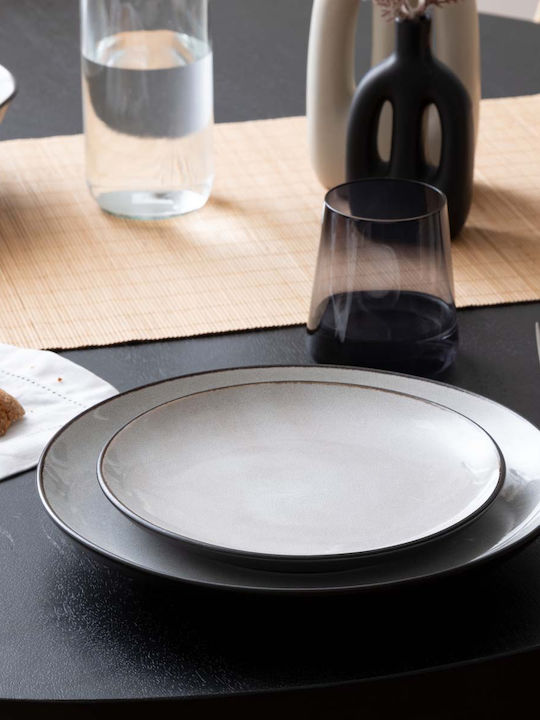 Atmosphera Plate Shallow Ceramic White with Diameter 27cm