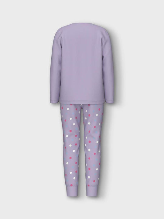 Name It Παιδική Πιτζάμα Χειμωνιάτικη Βαμβακερή Pastel Lilac