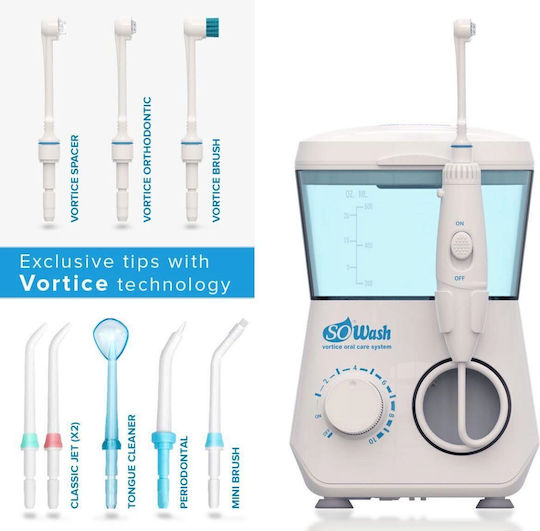 Irigator bucal So Wash Vortice Sistem de îngrijire orală Efect de sucțiune 8 capete 1200 pulsații pe minut