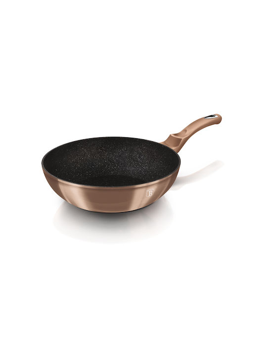Berlinger Haus Metallic Line Wok made of Aluminum with Stone Coating Rose Gold Collection 30cm