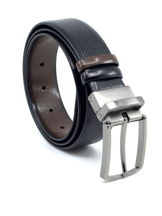 Legend Accessories Men's Artificial Leather Double Sided Belt Black