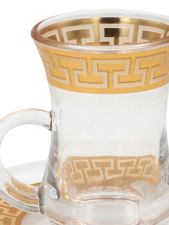 Keskor Φλιτζάνι Καφέ Γυάλινο Χρυσό 85ml 5210299024297