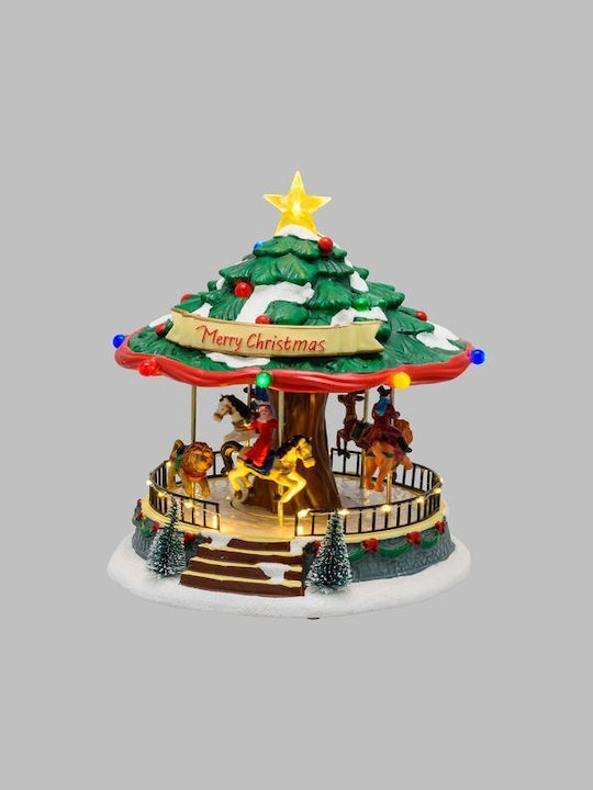Lotti Weihnachts- Beleuchtete Dekorative Darstellung mit Batterie / Elektrisch mit Musik und Bewegung 24x24x24cm