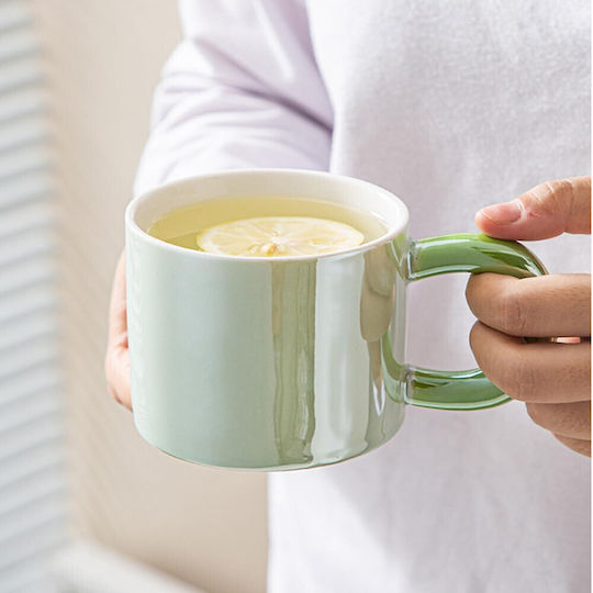 Glänzende Keramiktasse Pufo Tee Kaffee 250 ml Grünes