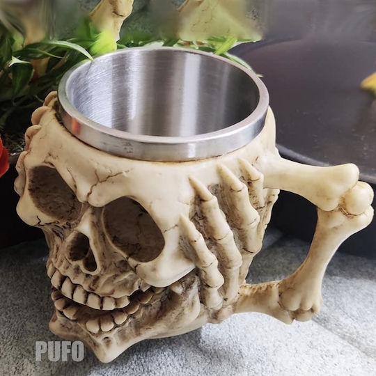 Metal Beer Mug Pufo Skull Don’t Hear In Skull Shape 380 Ml