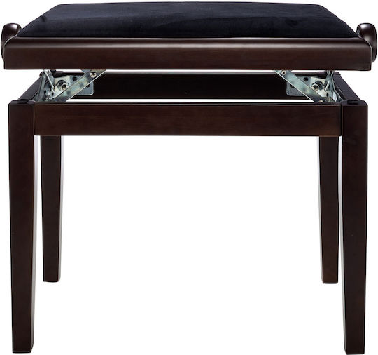 Gewa Piano Bench Deluxe Stool Piano Adjustable Dark Walnut Satin L52xW30xH48-57cm
