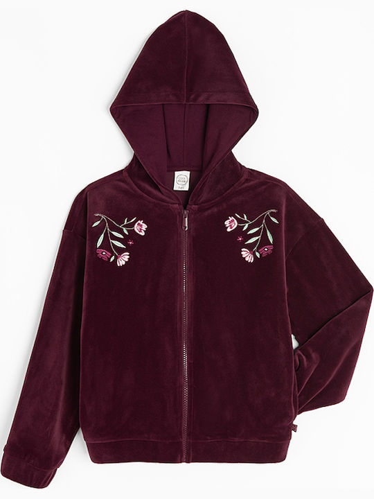 Cardigan pentru copii cu Glugă Violet