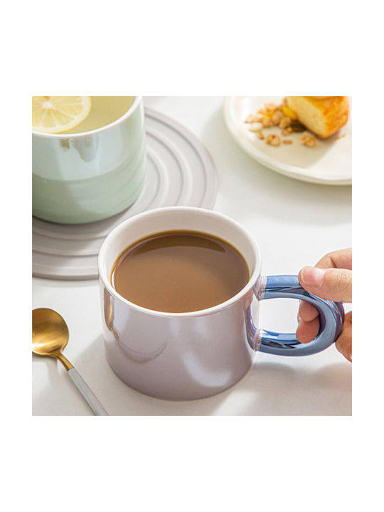 Glänzende Keramiktasse Pufo Tee Kaffee 250 ml Lila