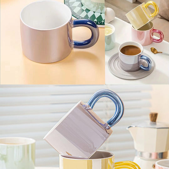 Glossy Ceramic Mug Pufo Tea Coffee 250 Ml Purple