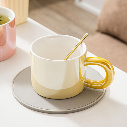 Glossy Ceramic Mug Pufo Tea Coffee 250 ml Yellow