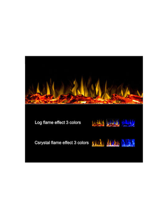 Hitense Wall Mounted Electric Fireplace 1600W 128x14cm Black