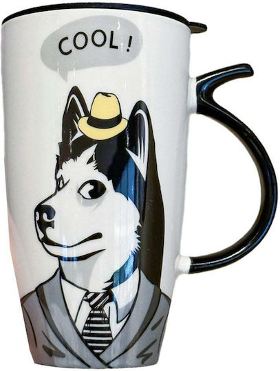 Tall Keramiktasse Mit Deckel Pufo Business Kaffee Tee 450 ml
